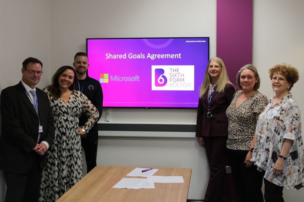 The Sixth Form Bolton B Sign Shared Goals Agreement With Microsoft