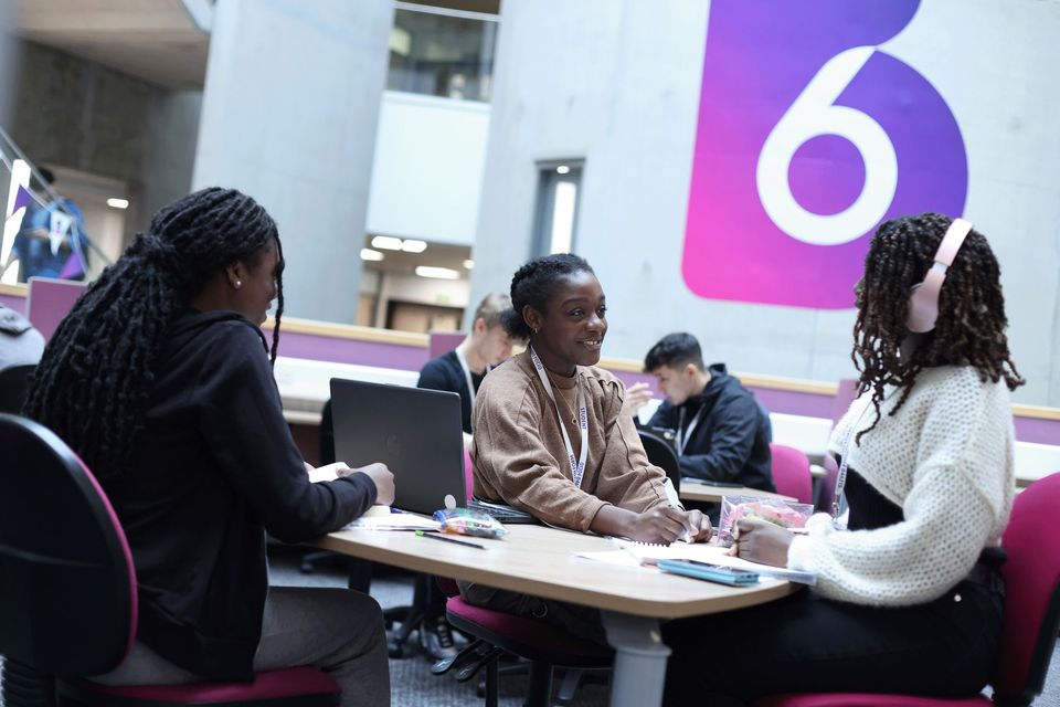 image of students studying in the Pod