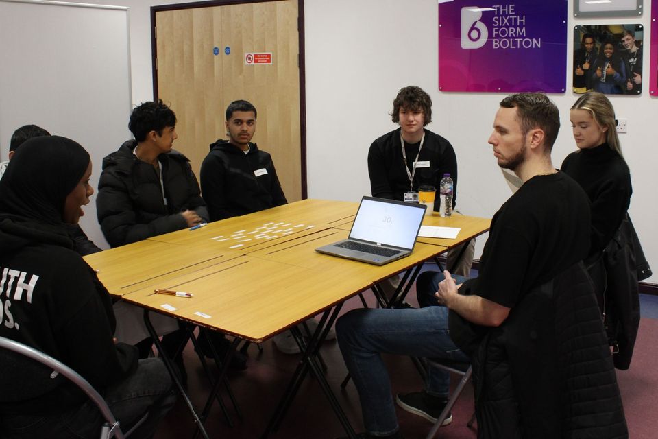 Students with visitors from First Response