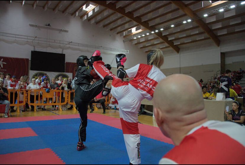 Image of Freya in her Kickboxing competition