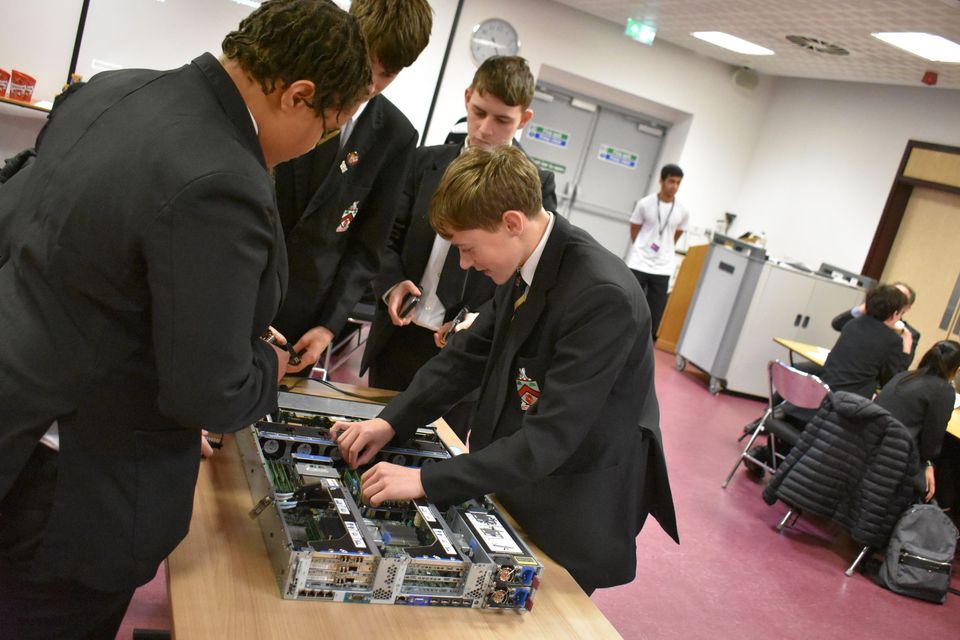 Students conducting group work