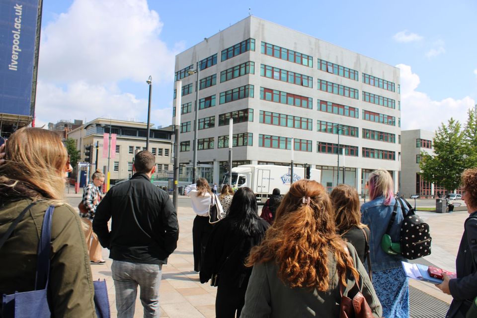 Image of students on campus tour