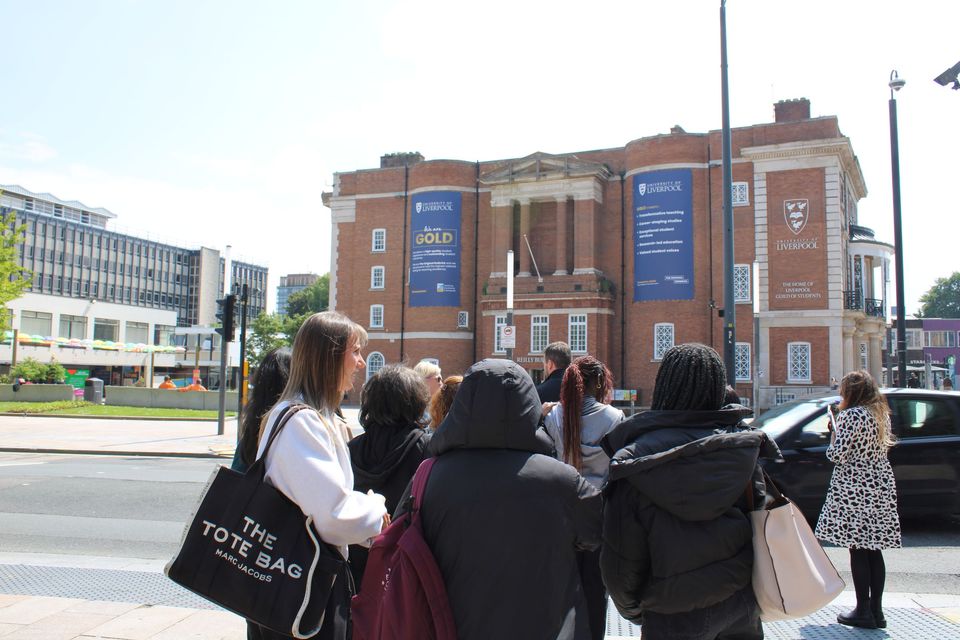 Image of students on campus tour