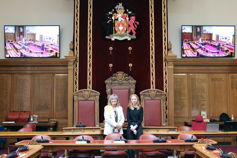 Councillor, Sue Priest and student, Emily Louise Quinton